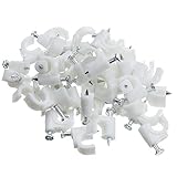 Ｓherry ケーブルクリップ、白、バッグ1個あたり100ピース