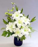 山久 【シルクフラワー】 上品な カサブランカ のアレンジ 1804-1304 【CT触媒加工】【造花】