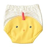 C-Princess ベビー トレーニングパンツ 2枚組 赤ちゃん パンツ 4層構造 ショーツ 肌着 下着 おむつ外し練習に 動物デザイン かわいい イエロー S