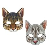 [bellarino]お面 ねこ ネコのお面 猫面 仮装 コスプレ ハロウィン パーティー 被り物 動物 半面 仮面 2個セット