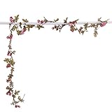 Bulary 造花 壁掛け つるバラの造花 観葉植物 インテリア シルク造花 1本セット シルクフラワーグリーン 家庭飾り ロマンチック 結婚式 お祝い 誕生日 パーティー 2ｍ