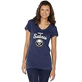 NHL Buffalo SabresレディースVネックTシャツ、ネイビー、ミディアム