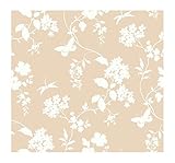 York Wallcoverings AP7426SMP Silhouettes Trailing Floral and Vines Wallpaper Memo Sample, 8-Inch x 1