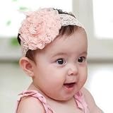 WO DAY Lovely Soft Baby Princess Style Flower Bow Lace Headband Headwear Hair Wide Band by WO DAY