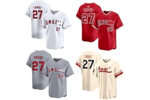 マイク・トラウト エンゼルス ユニフォーム TROUT 27番 シティーコネクト 刺繍 野球 衣装 夏服 男女兼用 記念シャツ 半袖 スポーツ 通勤 通学 個性的 通気性 半袖 レプリカ 非公式