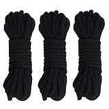 HappyHome ロープ 約10m 3本セット 柔らかい ソフトロープ 紐 亀甲縛り SMプレイ (ブラック)
