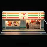 wowjimi ジオラマ 建築模型 1:64 コンビニ USB点灯可能 教育 DIY 装飾 店舗 街路 趣味養成 装飾車道
