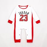 ベビー服 ジョーダン バスケ ユニフォーム風 ロングスリーブ ホワイト４ ６−１２ヶ月用 [並行輸入品]