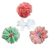 BIANHUAN ヘアピン ヘアクリップ お花 子供 ヘアアクセサリー キッズ リボン カチューシャ 4点セット ヘアバンドベビー 子供 キッズ 髪飾り 髪留め かわいい 王冠 リボン 出産祝い ギフ