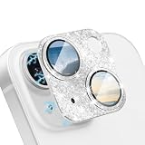 CeiBand ラインストーン カメラフィルム iPhone 15/iPhone 15 Plus 対応 レンズカバー カメラ保護 アルミ合金縁取り+強化ガラス】 キラキラ レンズ保護フィルム 高透過率 露出オーバー防止 全体保護 カメラ保護フィルム iPhone 15/iPhone 15 Plus 対応 （シルバー）