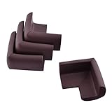 uxcell コーナークッション　コーナーガード　コーナーパッド　コーナーカバー エッジ カバー パッド 図書館用 家具 デスク 気泡ゴム製 ダックブラウン 4個入れ