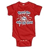 カスタマイズされたガールズ4th of July Onesie : Infant Rabbitスキンラップショルダークリーパー カラー: レッド