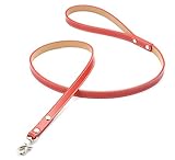 犬リード 犬 リード 小型犬 中型犬 革 レザー おしゃれ No1 赤