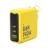 AOHI pd 充電器 140W 3ポート (USB-C*2 USB-A*1 pd3.1 Gan+搭載(超小型・高効率充電・過熱防止) PSE認証 折りたたみ式プラグ 充電ステータスライト) type-c 急速充電器 MacBook pro iPad iPhone Galaxy Android THE YOUTH イエロー EN-YT140YL1