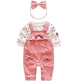 子供服 ベビーサスペンダー ベビー服 オーバーオール ベビーロンパース ベビーワンピース 赤ちゃん キッズ 女の子 長袖 Tシャツ 長ズボン 上下セット 100% 綿 春夏秋 可愛い 結婚式 通園 出