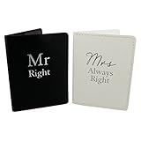 Amore Set of 2 Mr Right & Mrs Always Right Black and White Passport Holders Honeymoon by Amore