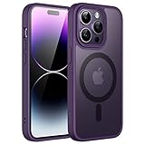 JETech iPhone14ProMax 6.7インチ用 (14 Pro Max) マグネット ケース MagSafeに対応 半透明のマット背面 薄型 耐衝撃 カバー (ディープパープル)