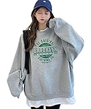 [デバイス] 韓国風 ビッグシルエット 薄手 カレッジロゴ TA113GYF グレー ワンサイズ