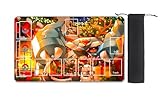 プレイマット 対戦専用タイプ ラバープレイマット 滑り止め 収納袋付き カードゲーム ポ ケカ60*35cm A08 (E)