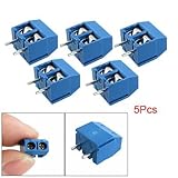 5個300V 12Aブループリント基板2ピン端子台コネクタ5mmピッチ