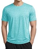 [KEFITEVD] ドライtシャツ メンズ 半袖 ランニングウェア 吸汗速乾 ストレッチ スポーツ ティーシャツ フィットネス 筋トレ トップス 夏服 無地 涼しい 部屋着 ライトグリーン 2XL