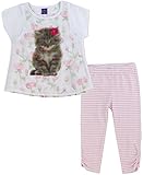 Little Girl Pant Set - Chiffon Shirt Top Casual Striped Legging Outfit Set White 3T (P16K1) [並行輸入品]