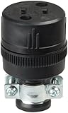 Eaton 224 15-Amp 125-volt Commercial Grade Straight Rubber Connector, 5-15-Nema Rating, Black [並行輸入品