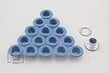 穴径4mm ハトメ アイレット 鳩目 座金付き 鉄製 100個入り (ブルー) AC72B