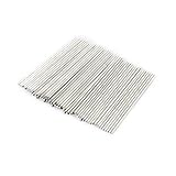 uxcell 丸棒 スチールラウンドロッド 2mmディア 80mmレングス カーアクスル RC ポケット 100個入り