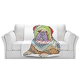 ブランケットウルトラソフトFuzzy 4サイズ！DIANOCHEデザインからby Marley Ungaro Bull Mastiff DogホワイトホームDecor Unique Designer芸