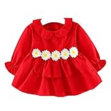 ワンピース ドレス 長袖 ベビー服 子供服 女の子 シンプル 可愛い オシャレ 通園 発表会 旅行 記念日 プレゼント Meedot レッド 90cm