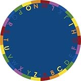Joy Carpets Kid Essentials Early Childhood Round Rainbow Alphabet Rug Bold 7'7 [並行輸入品]