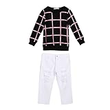 AmazingDeal 子供服 女の子 長袖 春秋 冬服 上装下装2点綿製品 ジーンズパンツ 衣装 (100)