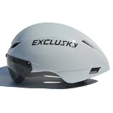 サイクリングヘルメット 自転車ヘルメット マグネットバイザー付き 超軽量 高剛性 通気性 56～61cmサイズ調節 子供も利用可能 (ホワイト)