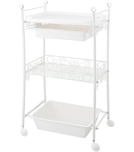 Amazon.co.jp: アンティークワゴン 幅48×奥行32.5×高さ84cm ホワイト