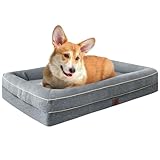 犬 ベッド 防水ペットベッド 猫 犬用ベッド 洗える 通気性犬のベッド オールシーズン 小型 中型 大型犬 取り外せるカバー 滑り止め ふわふわ ペットクッション (グレー, 77x51x16.5cm)