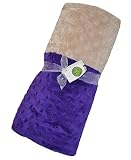 Cozy Wozy Signature Minky Baby Blanket, Purple/Tan, 30 x 36 by Cozy Wozy