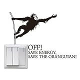 かわいいクリエイティブスイッチステッカーはヒントウォール保育園の装飾を切り替え -オランウータン