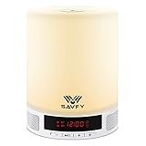 LED Bluetoothスピーカー、SAVFYポータブルワイヤレススピーカーwith LEDテーブルランプ、アラーム時計、ハンズフリースピーカーフォンマイク付き、サポートTFカード音楽プレーヤー