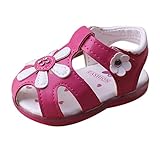 Tovadoo サンダル　子供靴　乳児靴　ベビーシューズ　マジックテープ　花飾り　PUレザー　滑り止め　履きやすい　履き心地良い　可愛い　おしゃれ　通園 通学　遊園地　シンプル　カジュアル　キッズ　女