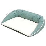 STYRIA 犬 猫 ベッド サマーツイード パイル ペットベッド シニア 老犬 老猫 介護 フラット マット 犬用ベッド 段差 洗える 春夏 夏 通年 おしゃれ ペット 小型犬 中型犬 (S, グリーン)