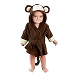 Surenow子供バスローブ厚み可愛い漫画動物コーラルベルベットフード付きタオルバスローブWarm Spa Robe 1 – 6歳の古い US サイズ: Height: 100cm Age:1-2