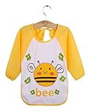 Nice Days（ナイス　ディズ）　 ベビー 食事用 エプロン　長袖TPU 防水 (イエロー)