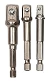 ソケットアダプターセット 3本組 差込角 6.35(1/4)73mm・9.5(3/8)65mm・12.7(1/2)65mm