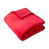 Cozy Fleece Super Soft Plush Blanket, Twin, Solid, Red