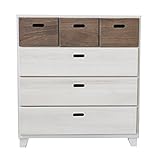 大川家具 nakakei チェスト クレスト 75cm幅4段 ホワイト/ブラウン 246512
