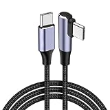 FamGift L字 USB Cケーブル 100 W/5 A急速充電 高速伝送 ナイロン編み MacBook Pro/iPad Pro/Ga-laxy/X-peria などのtype c機種対応（1 m）