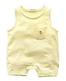 CXYP ベビー服　 ベビー 　赤ちゃん 男女共用 キャミソール　連体服　通気性　シンプル　カワイイ　夏　肌着　下着　ボディスーツ　新生児　 出産祝い　59cm～80cm　4色 (73cm, イエロー
