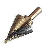 ランフィー 1/4 インチから1-3/8 インチスパイラル溝ステップドリルビットラウンドシャンク
