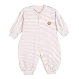 エルフ ベビー(Fairy Baby)コットンベビー肌着 パジャマ 長袖秋冬用 柔らか ストライプ 前開き 6M